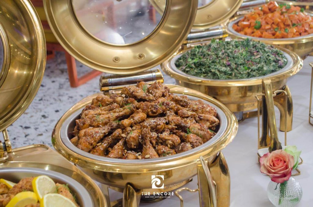 Catering spread at The Encore Midrand